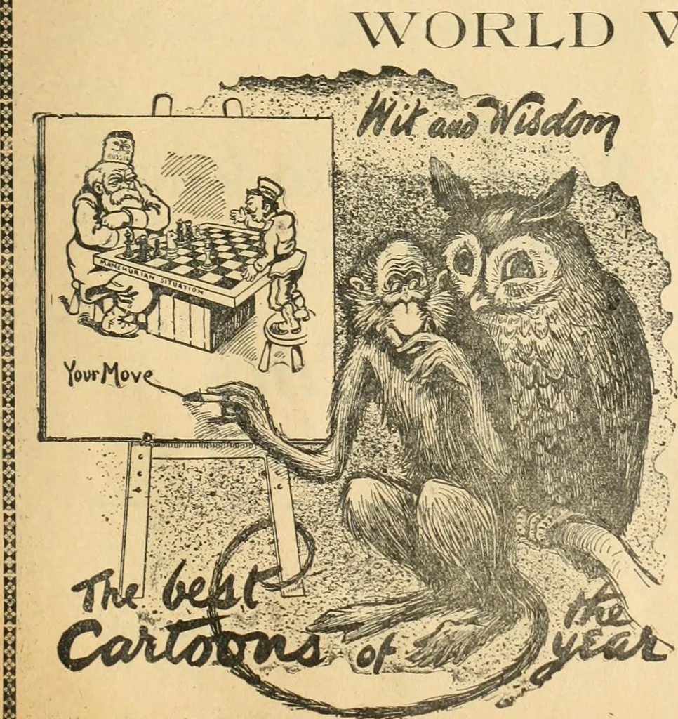 An illustration from Caricature politique au Canada = Free lance political caricature in Canada, 1904, leaf 114