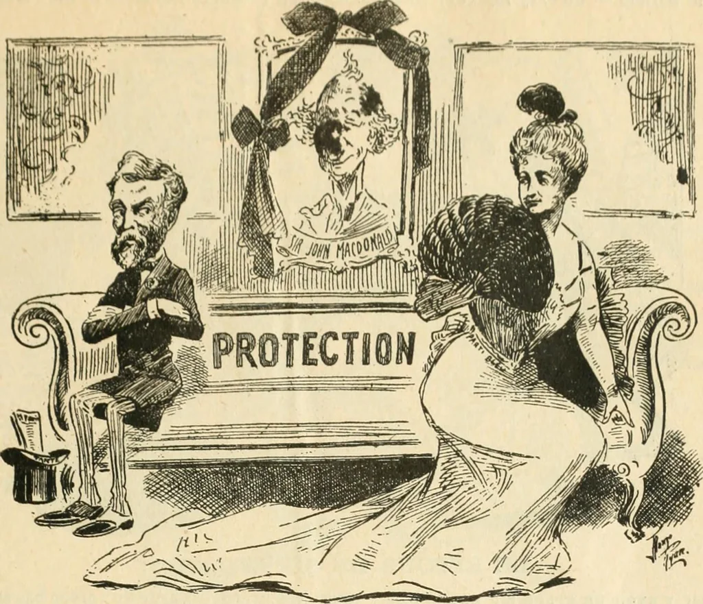 An illustration from Caricature politique au Canada = Free lance political caricature in Canada, 1904, leaf 14