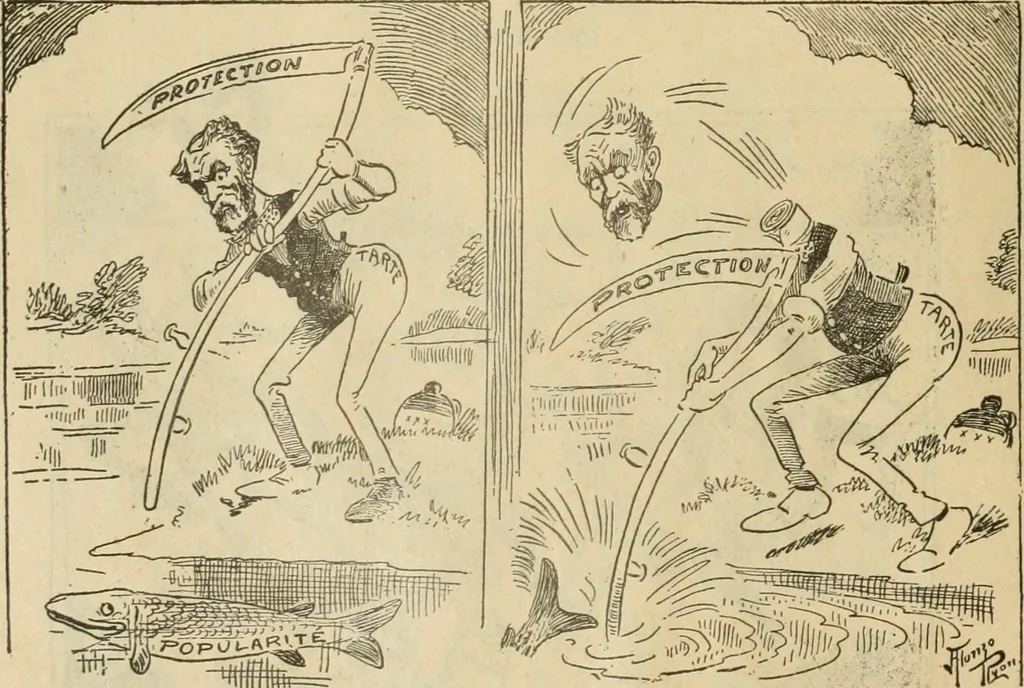 An illustration from Caricature politique au Canada = Free lance political caricature in Canada, 1904, leaf 15