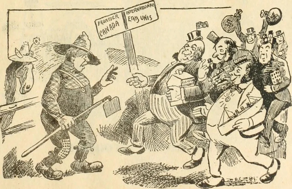 An illustration from Caricature politique au Canada = Free lance political caricature in Canada, 1904, leaf 16