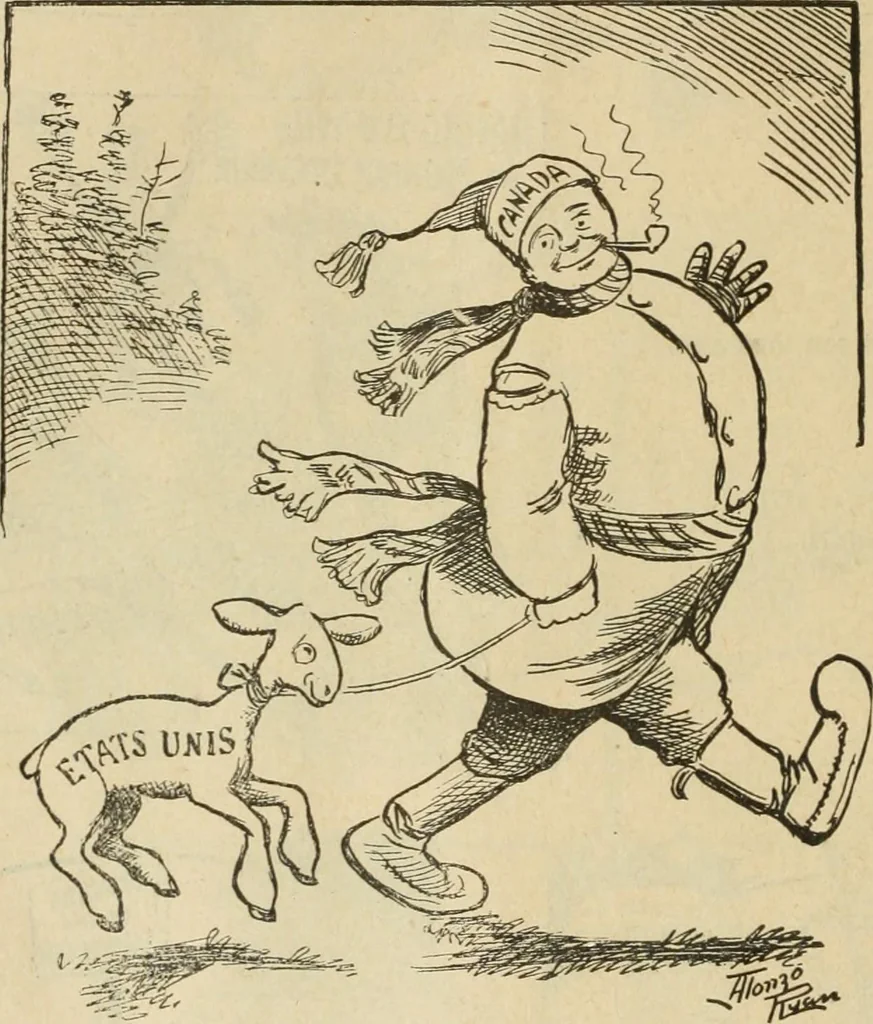 An illustration from Caricature politique au Canada = Free lance political caricature in Canada, 1904, leaf 21
