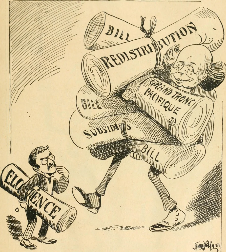 An illustration from Caricature politique au Canada = Free lance political caricature in Canada, 1904, leaf 22