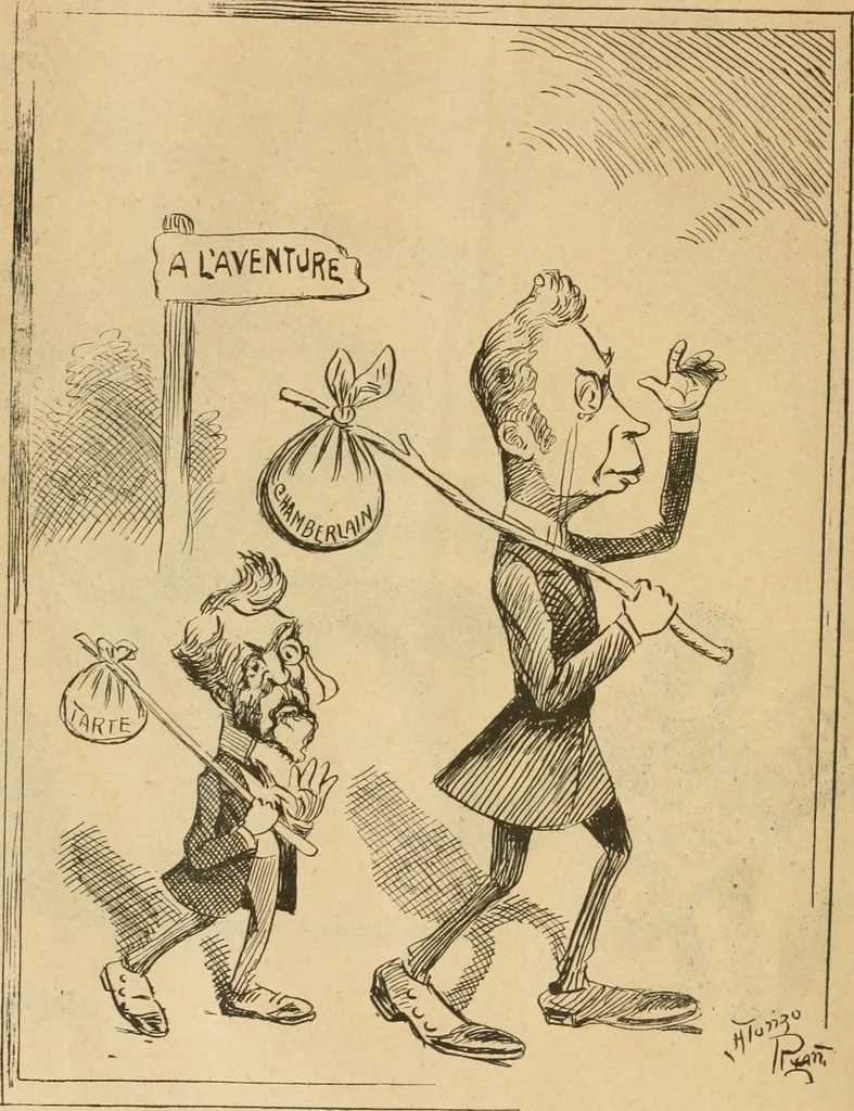 An illustration from Caricature politique au Canada = Free lance political caricature in Canada, 1904, leaf 23