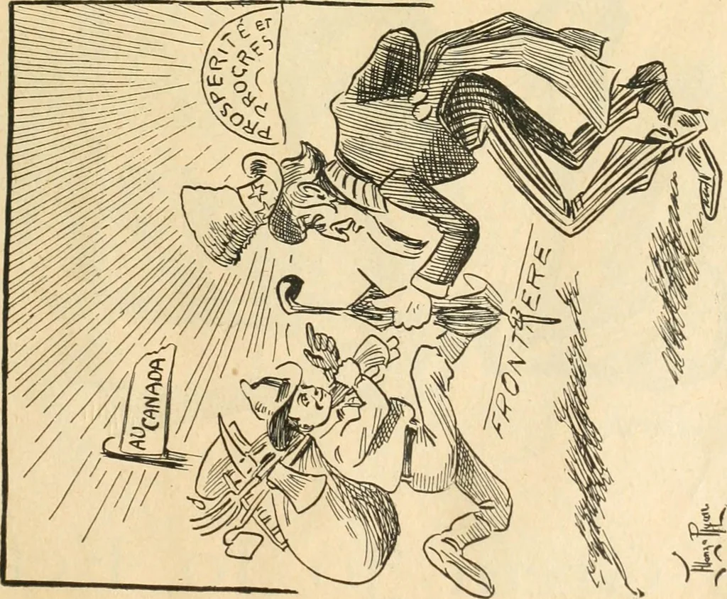 An illustration from Caricature politique au Canada = Free lance political caricature in Canada, 1904, leaf 26