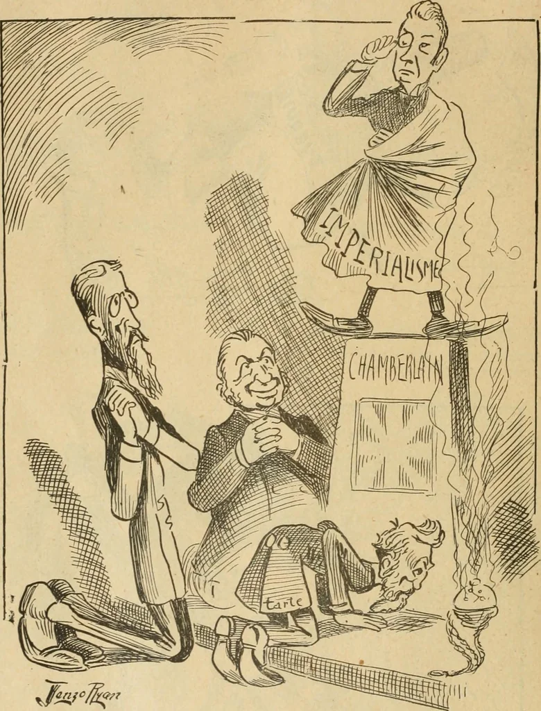 An illustration from Caricature politique au Canada = Free lance political caricature in Canada, 1904, leaf 27