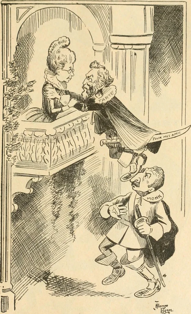 An illustration from Caricature politique au Canada = Free lance political caricature in Canada, 1904, leaf 30