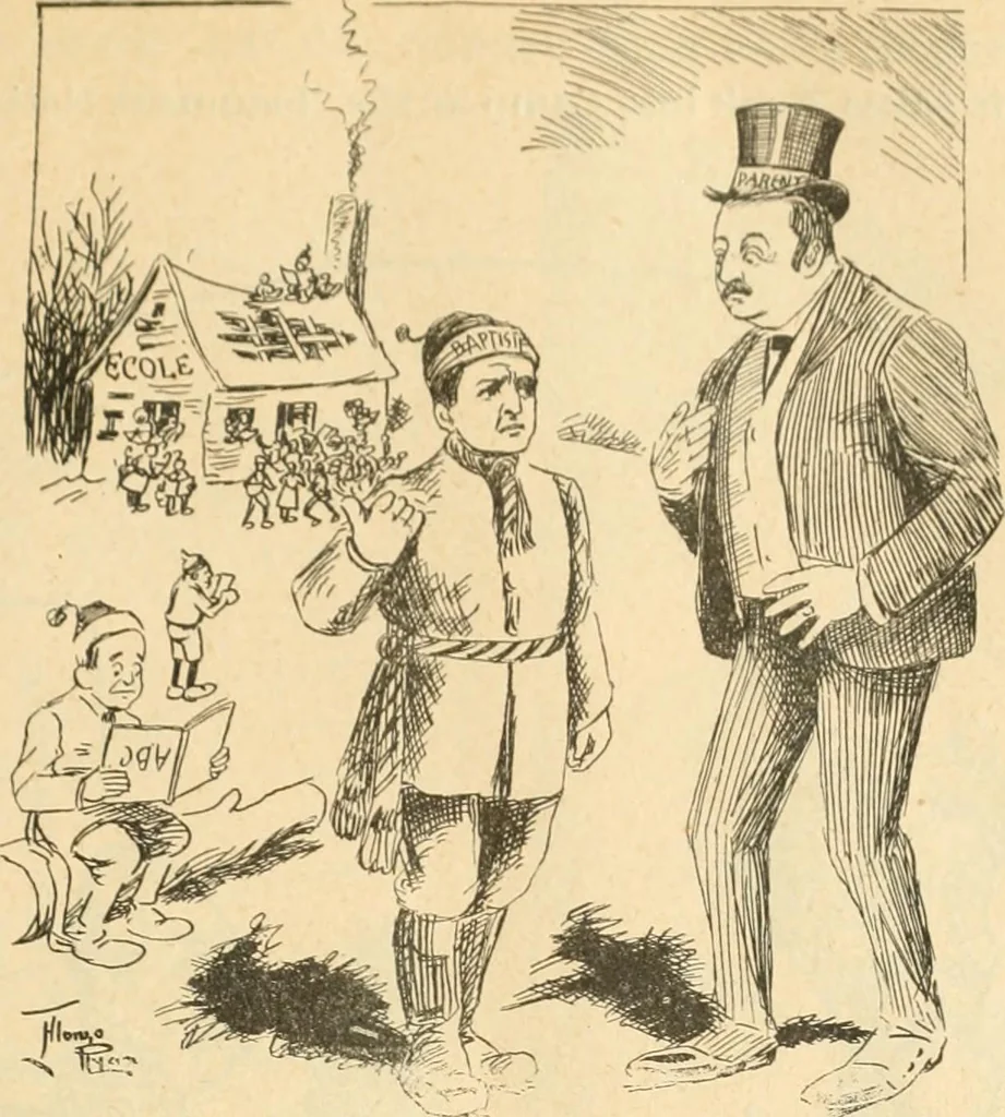 An illustration from Caricature politique au Canada = Free lance political caricature in Canada, 1904, leaf 32