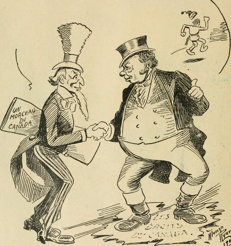 An illustration from Caricature politique au Canada = Free lance political caricature in Canada, 1904, leaf 41