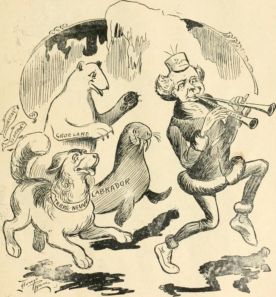 An illustration from Caricature politique au Canada = Free lance political caricature in Canada, 1904, leaf 44