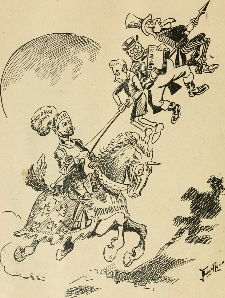 An illustration from Caricature politique au Canada = Free lance political caricature in Canada, 1904, leaf 45