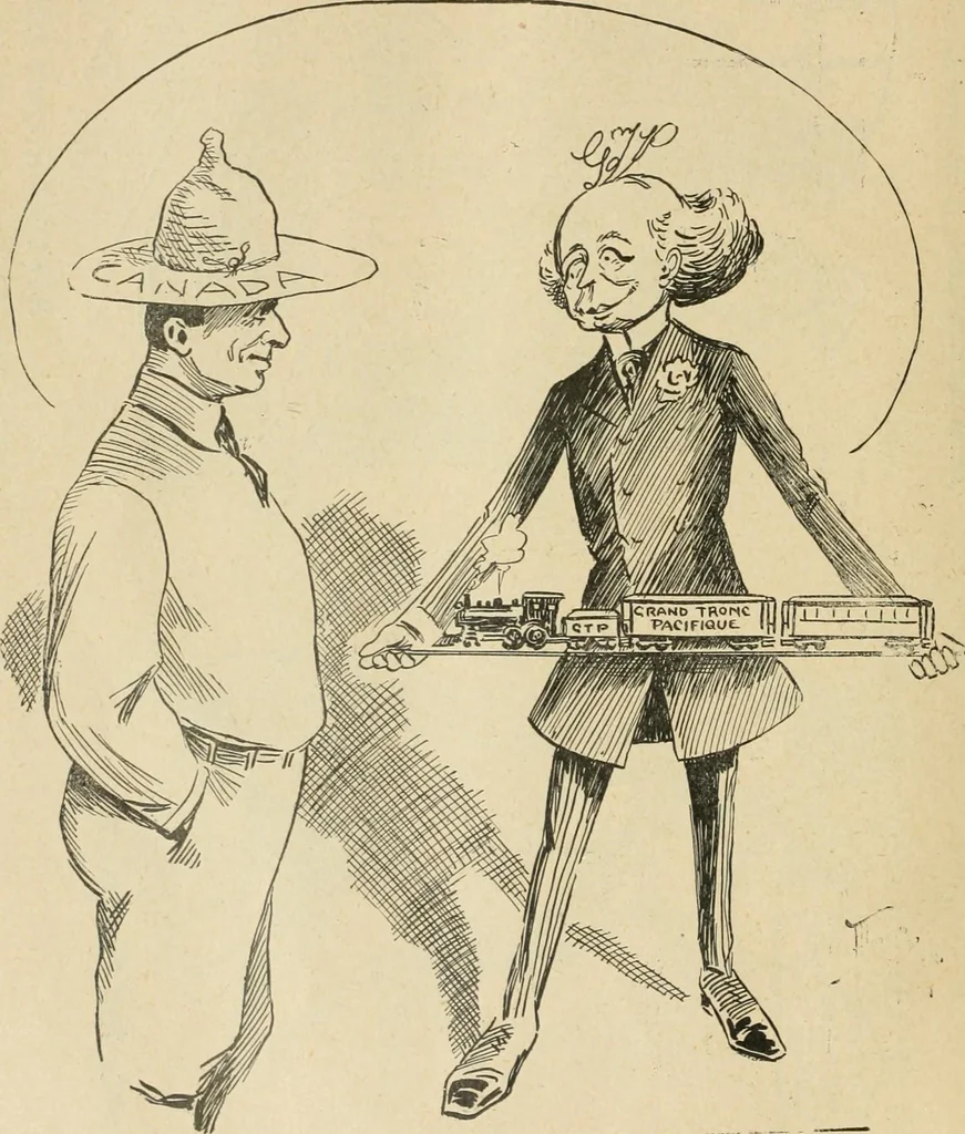 An illustration from Caricature politique au Canada = Free lance political caricature in Canada, 1904, leaf 47