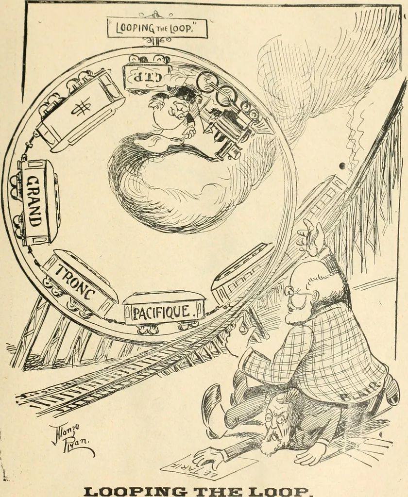 An illustration from Caricature politique au Canada = Free lance political caricature in Canada, 1904, leaf 48