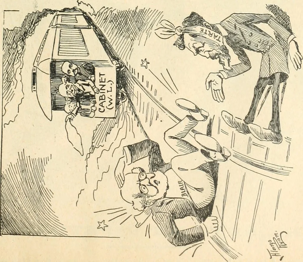 An illustration from Caricature politique au Canada = Free lance political caricature in Canada, 1904, leaf 50