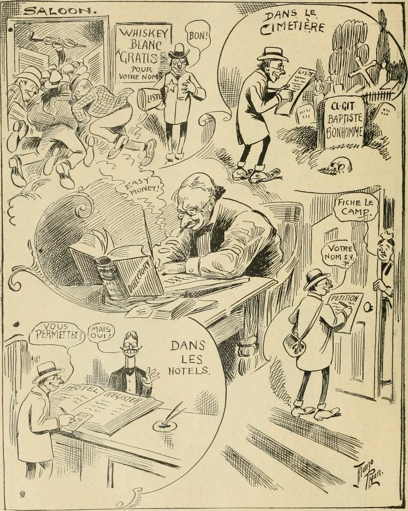An illustration from Caricature politique au Canada = Free lance political caricature in Canada, 1904, leaf 51