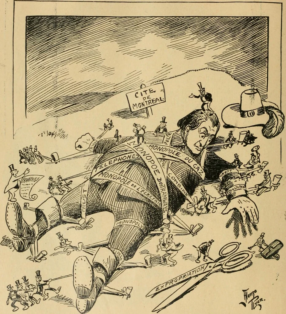 An illustration from Caricature politique au Canada = Free lance political caricature in Canada, 1904, leaf 55