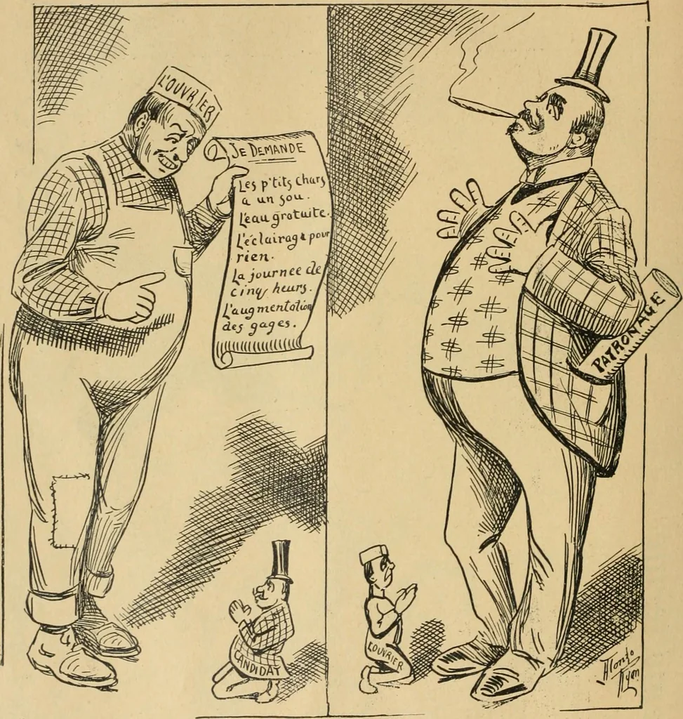 An illustration from Caricature politique au Canada = Free lance political caricature in Canada, 1904, leaf 57