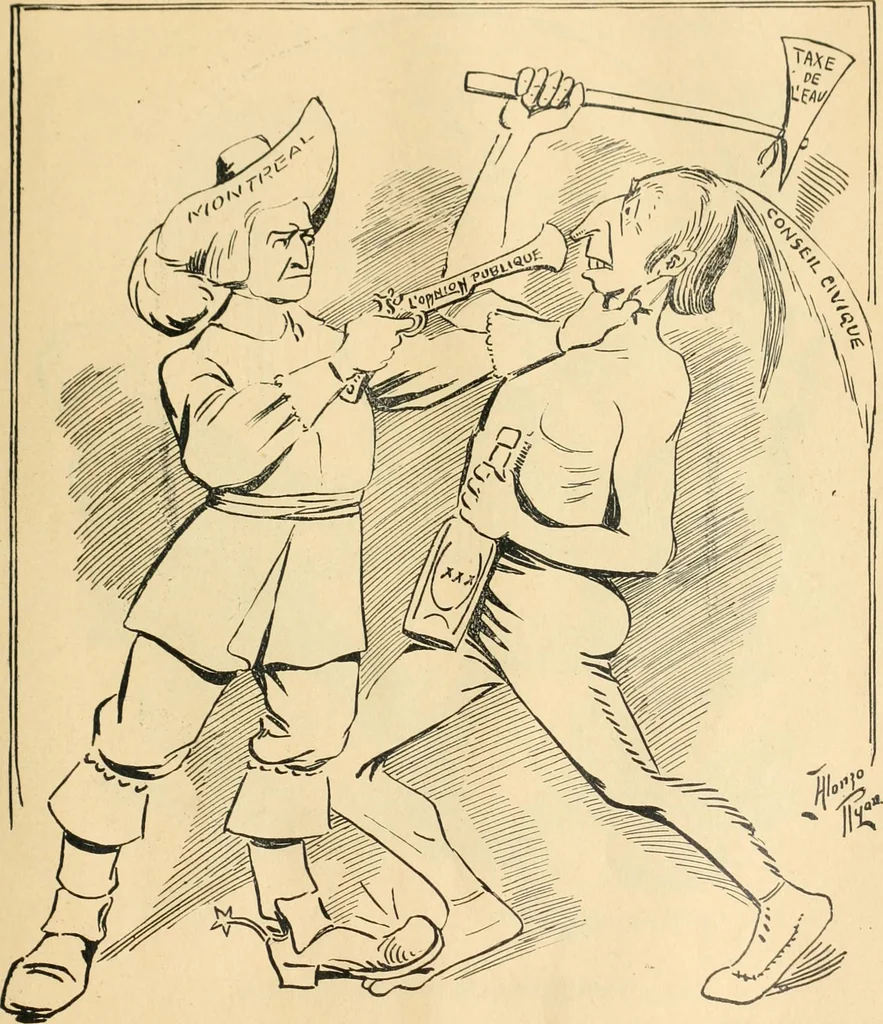 An illustration from Caricature politique au Canada = Free lance political caricature in Canada, 1904, leaf 58