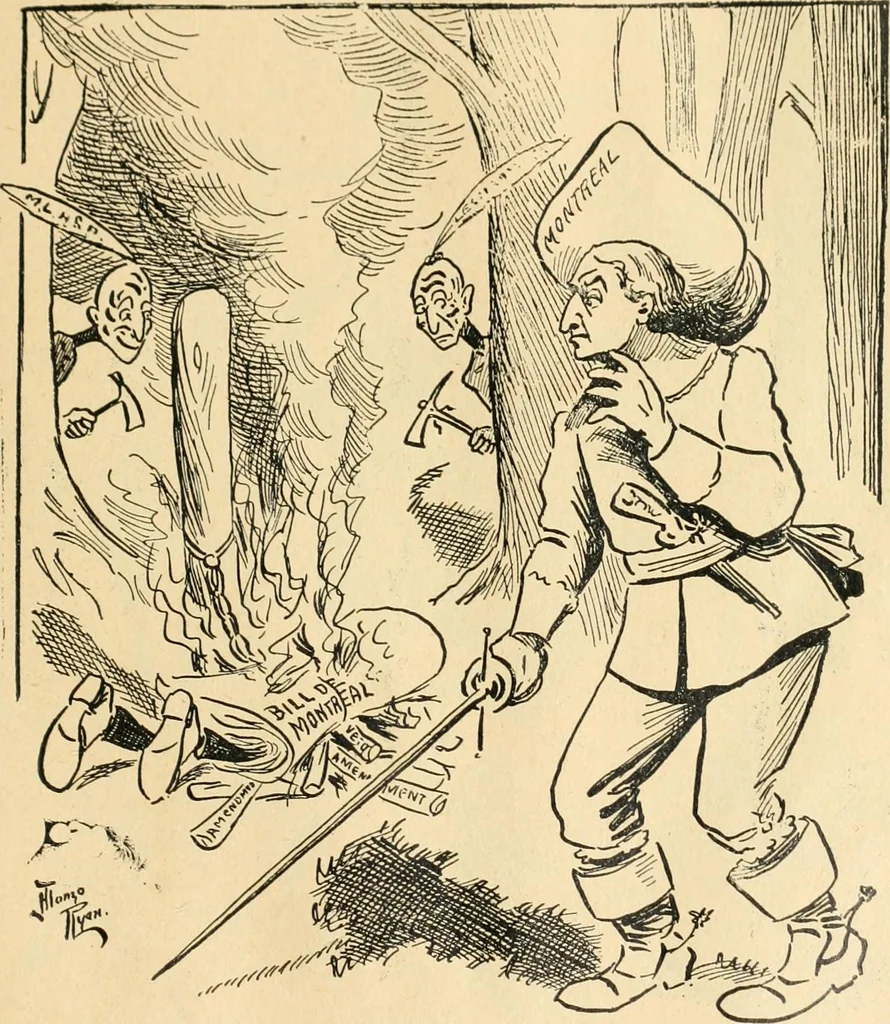 An illustration from Caricature politique au Canada = Free lance political caricature in Canada, 1904, leaf 60