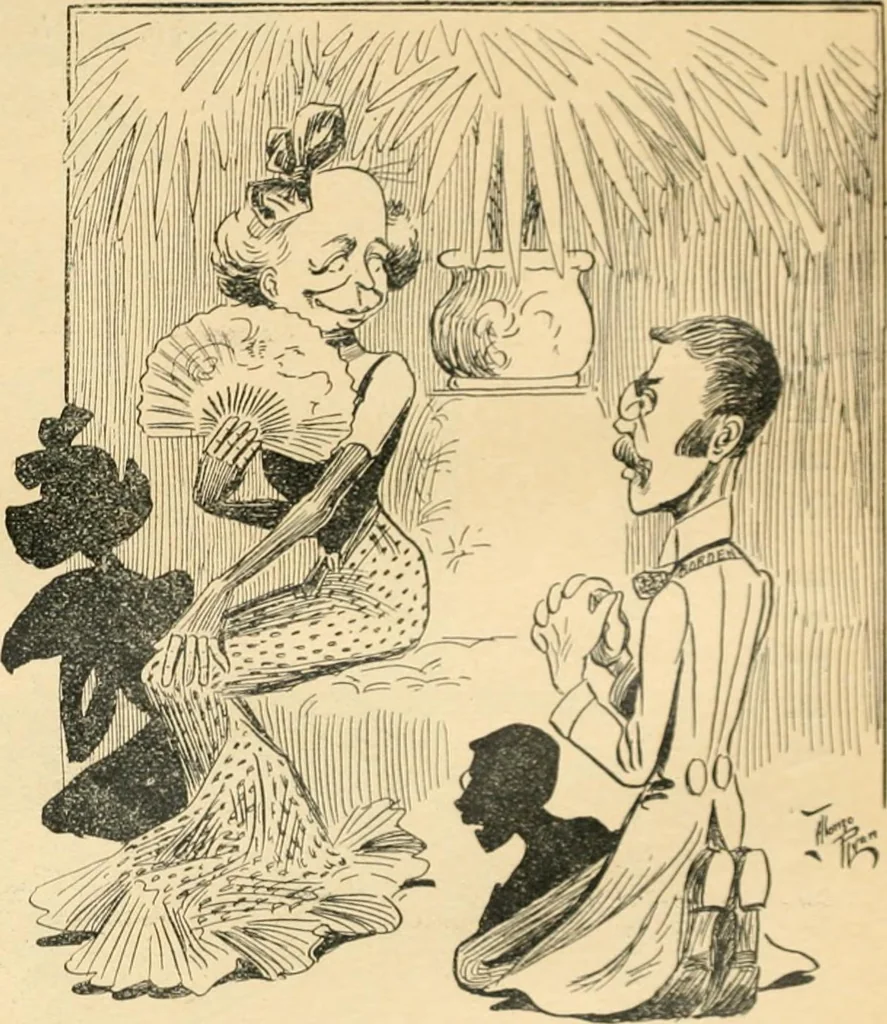 An illustration from Caricature politique au Canada = Free lance political caricature in Canada, 1904, leaf 64
