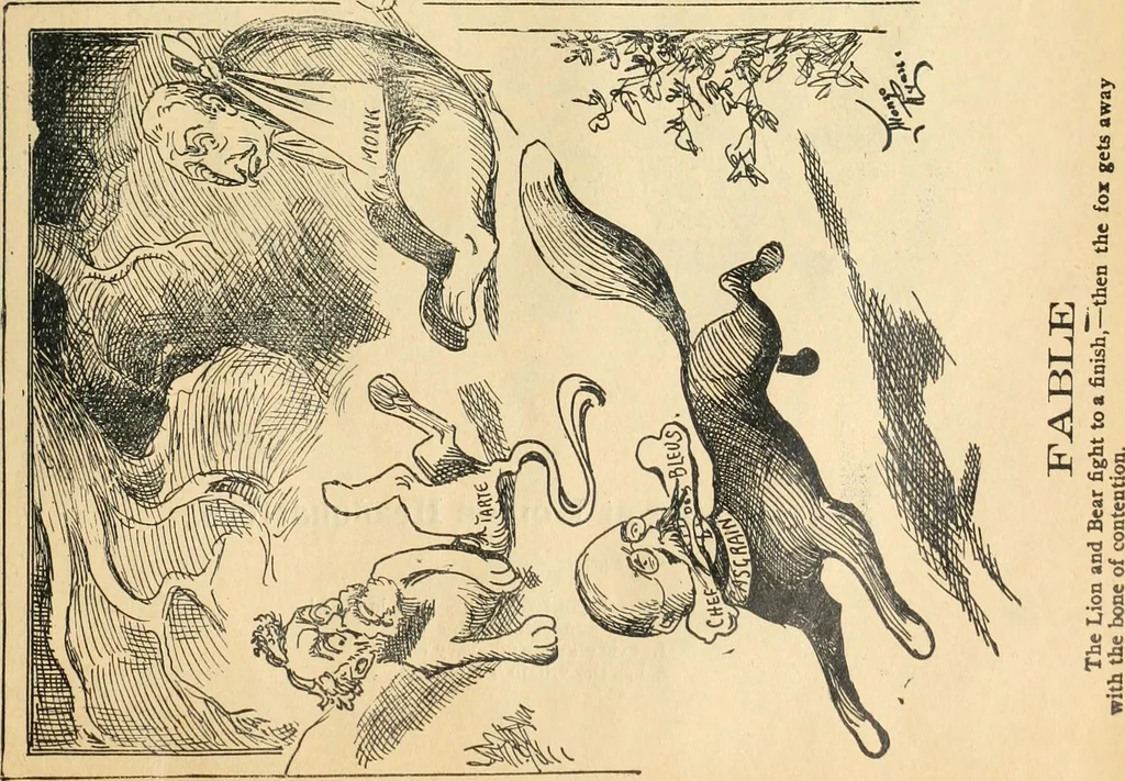 An illustration from Caricature politique au Canada = Free lance political caricature in Canada, 1904, leaf 70