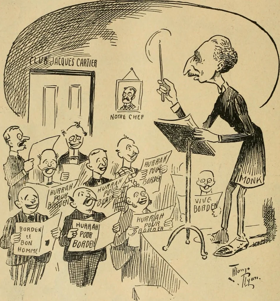 An illustration from Caricature politique au Canada = Free lance political caricature in Canada, 1904, leaf 71