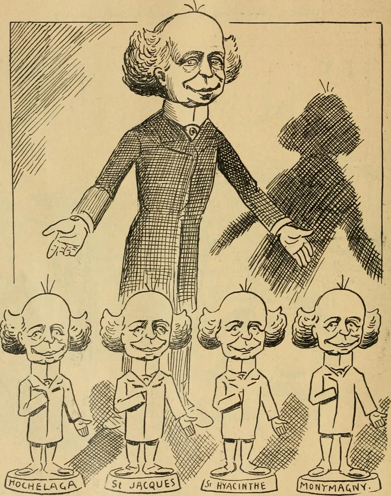 An illustration from Caricature politique au Canada = Free lance political caricature in Canada, 1904, leaf 89