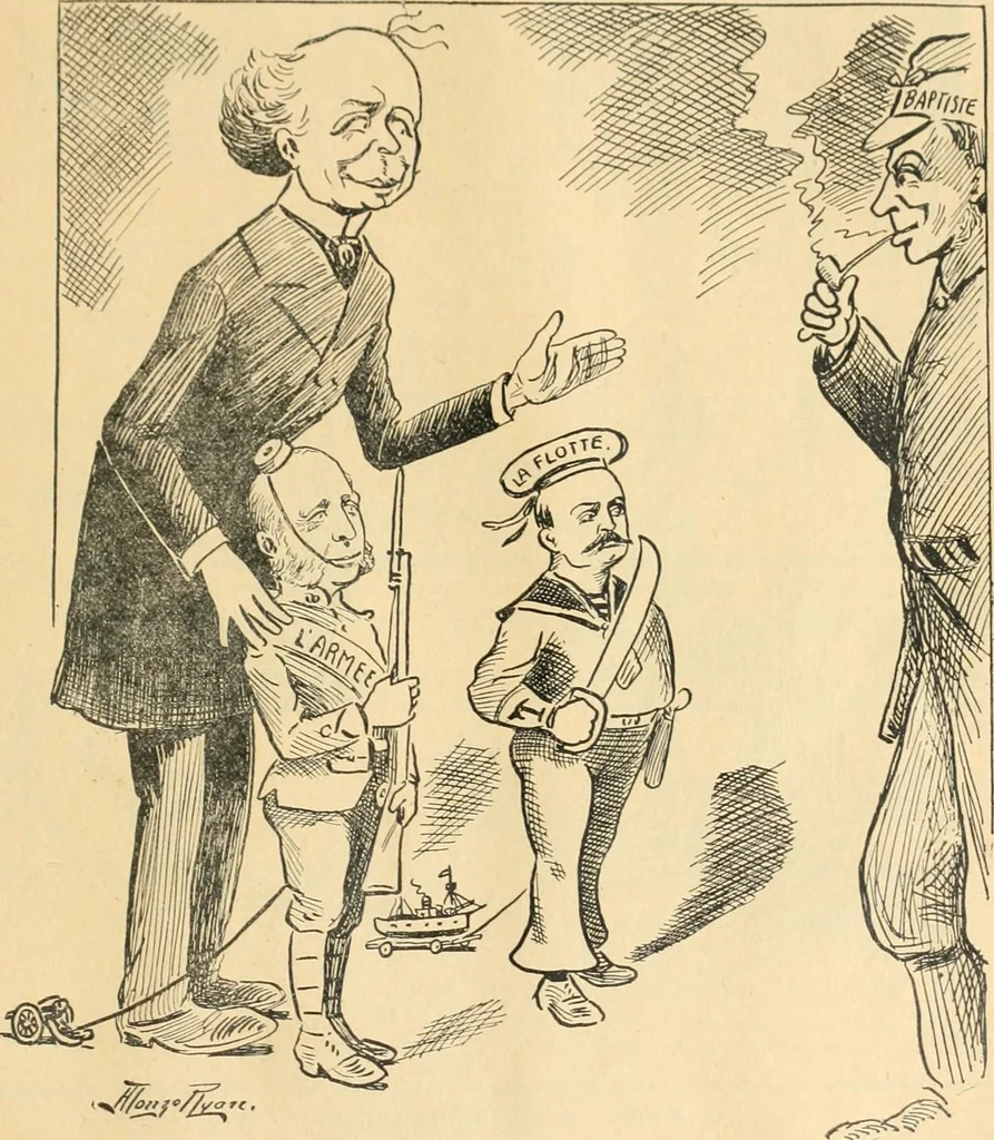 An illustration from Caricature politique au Canada = Free lance political caricature in Canada, 1904, leaf 92