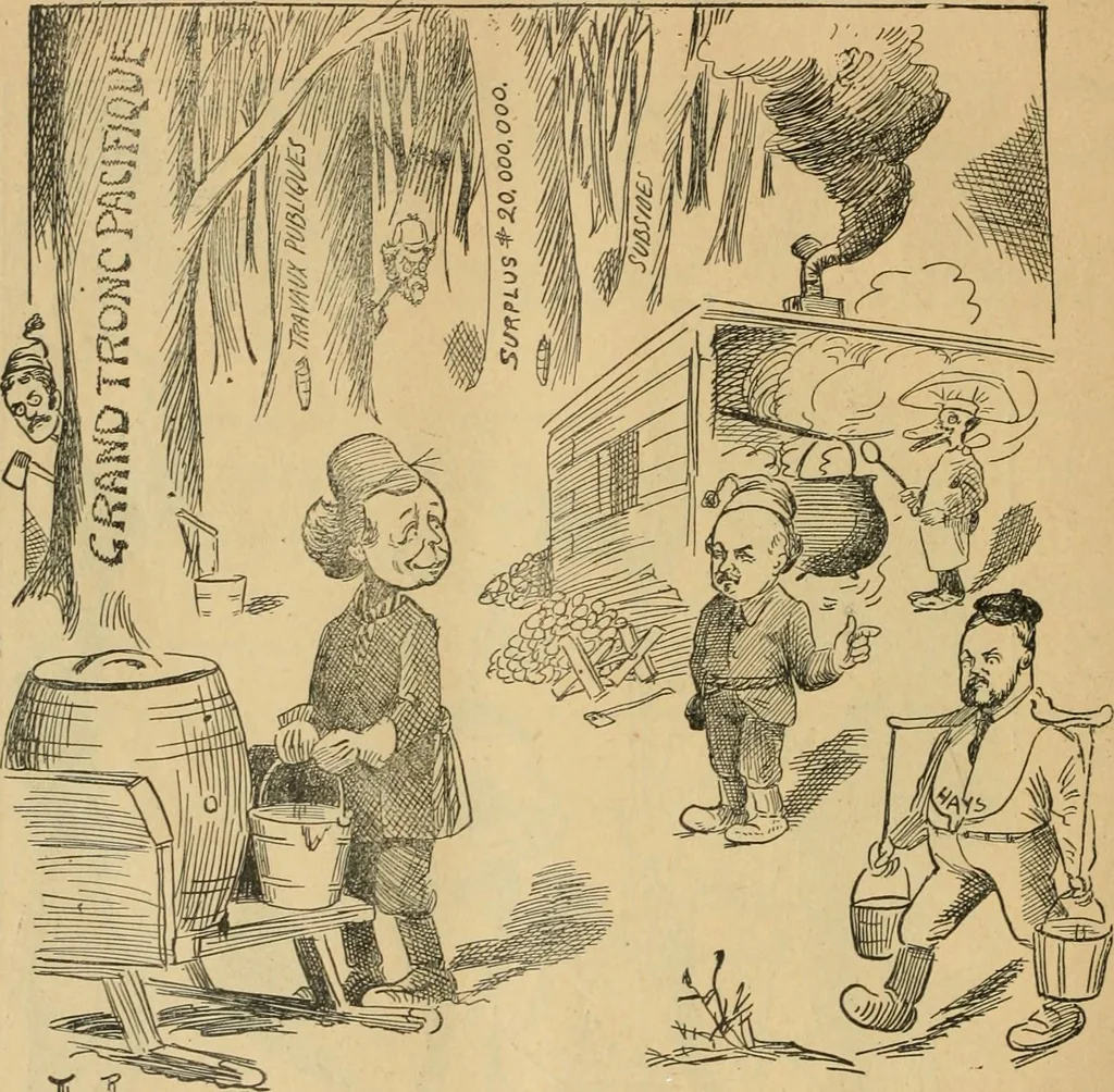 An illustration from Caricature politique au Canada = Free lance political caricature in Canada, 1904, leaf 93