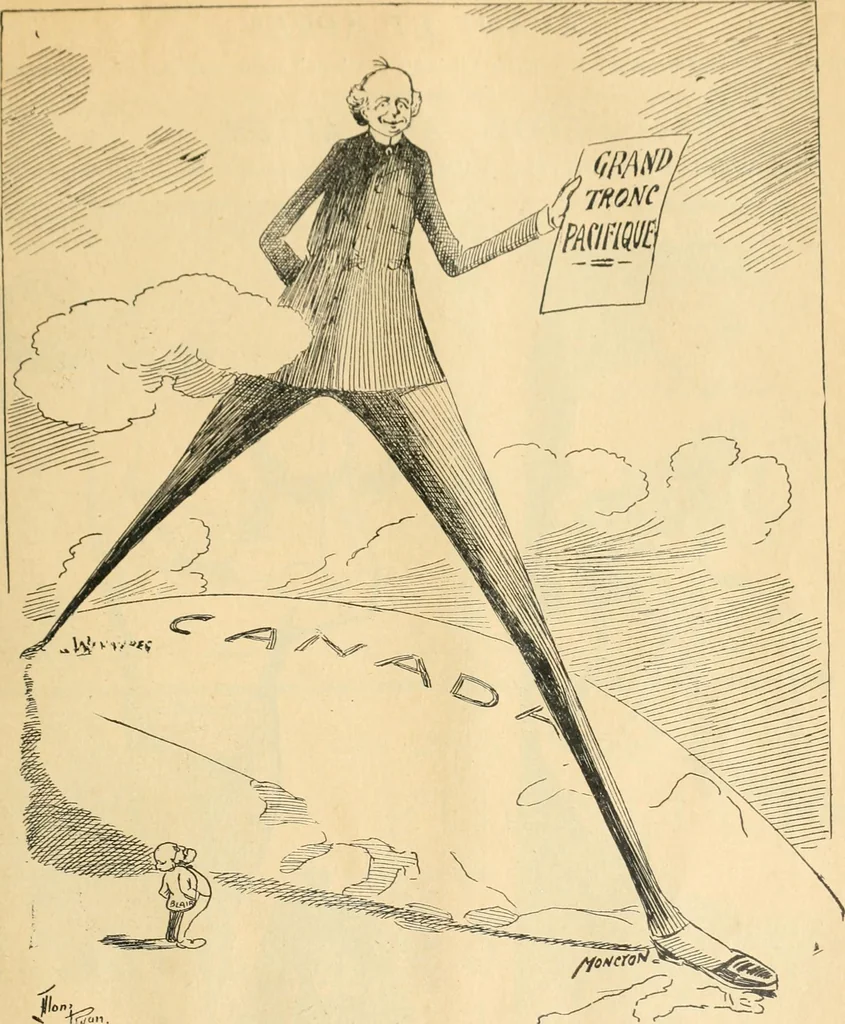 An illustration from Caricature politique au Canada = Free lance political caricature in Canada, 1904, leaf 96