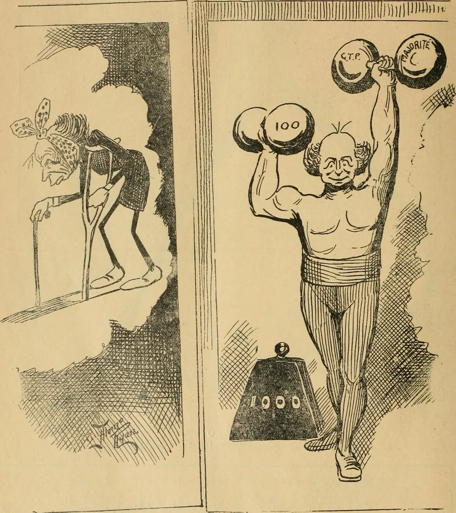 An illustration from Caricature politique au Canada = Free lance political caricature in Canada, 1904, leaf 97