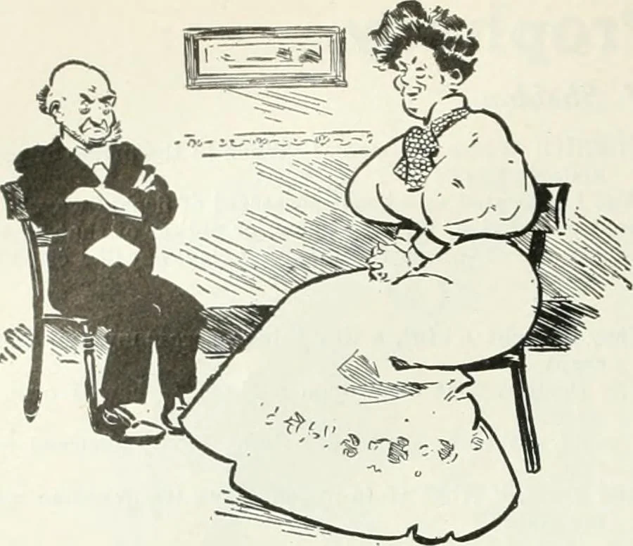An illustration from Caricature; wit and humor of a nation in picture, song and story, 1911, leaf 105