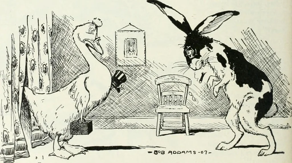 An illustration from Caricature; wit and humor of a nation in picture, song and story, 1911, leaf 105