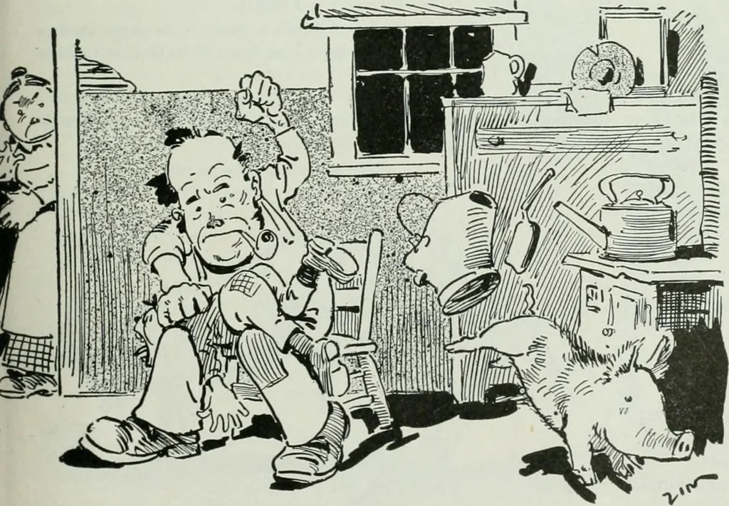 An illustration from Caricature; wit and humor of a nation in picture, song and story, 1911, leaf 106