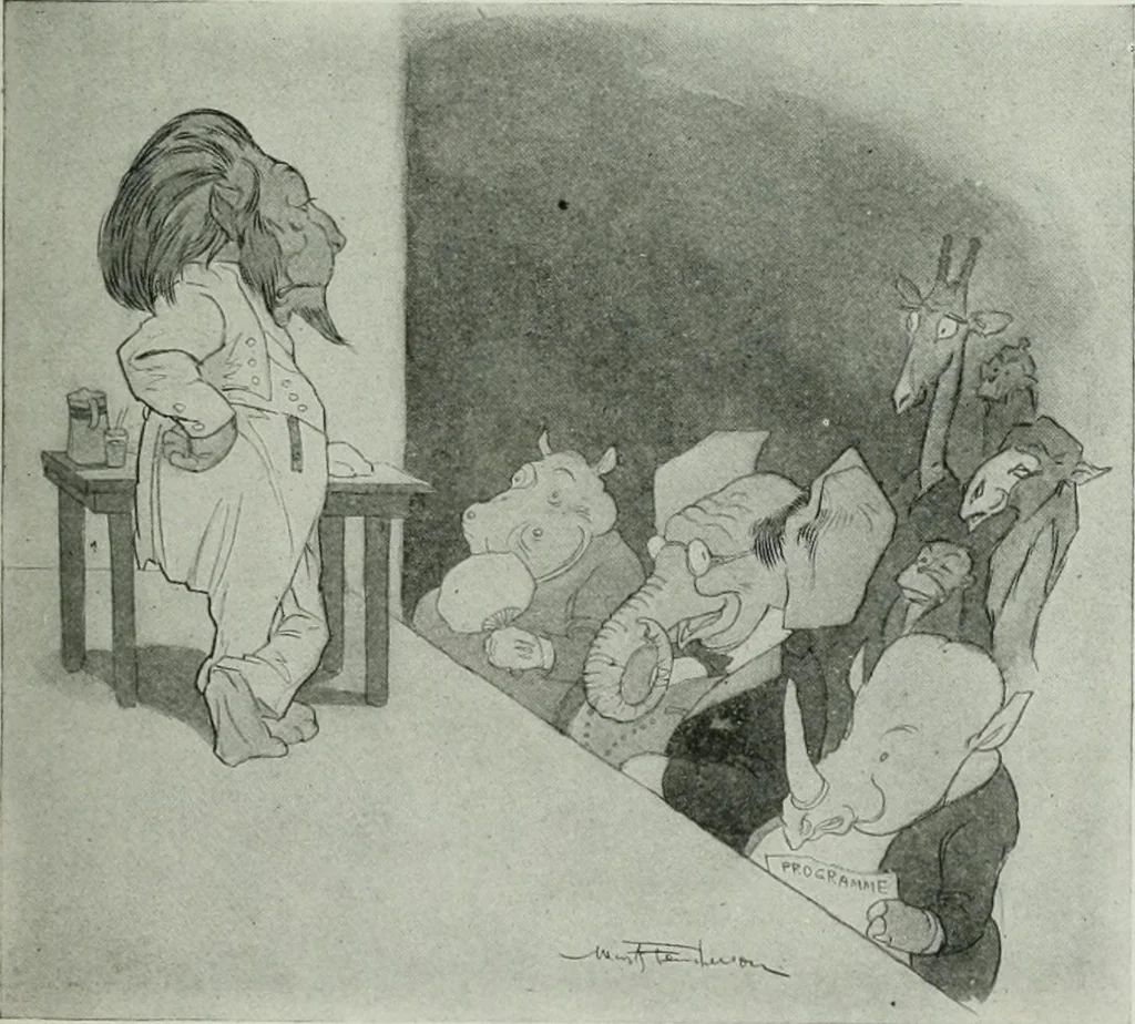 An illustration from Caricature; wit and humor of a nation in picture, song and story, 1911, leaf 12