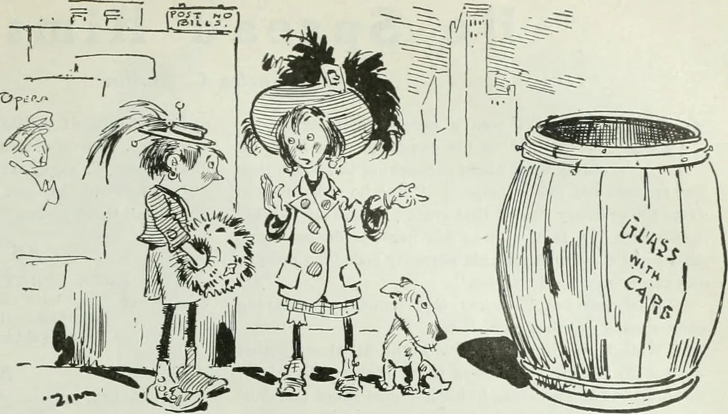 An illustration from Caricature; wit and humor of a nation in picture, song and story, 1911, leaf 124