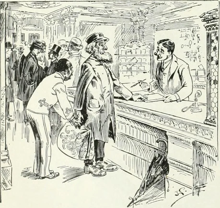 An illustration from Caricature; wit and humor of a nation in picture, song and story, 1911, leaf 129