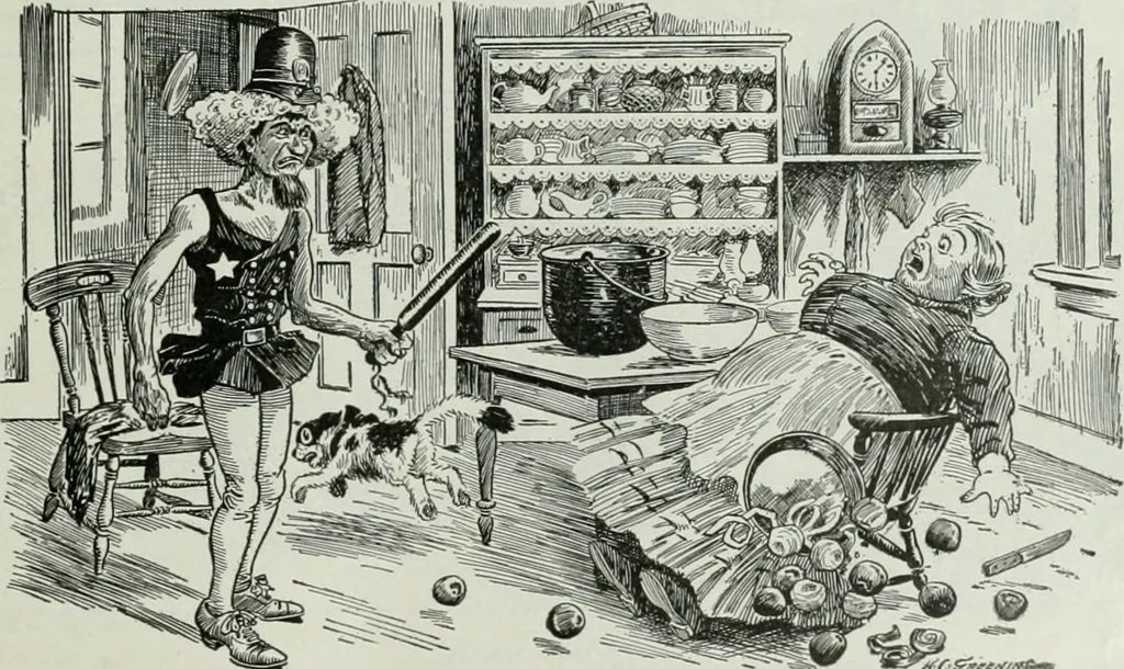 An illustration from Caricature; wit and humor of a nation in picture, song and story, 1911, leaf 146