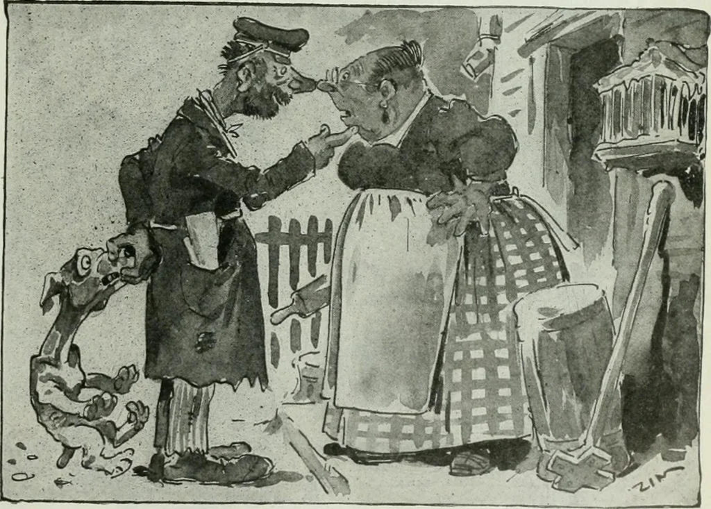An illustration from Caricature; wit and humor of a nation in picture, song and story, 1911, leaf 154