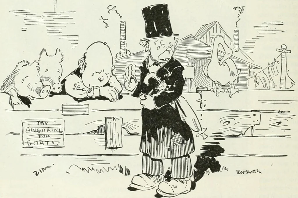 An illustration from Caricature; wit and humor of a nation in picture, song and story, 1911, leaf 155