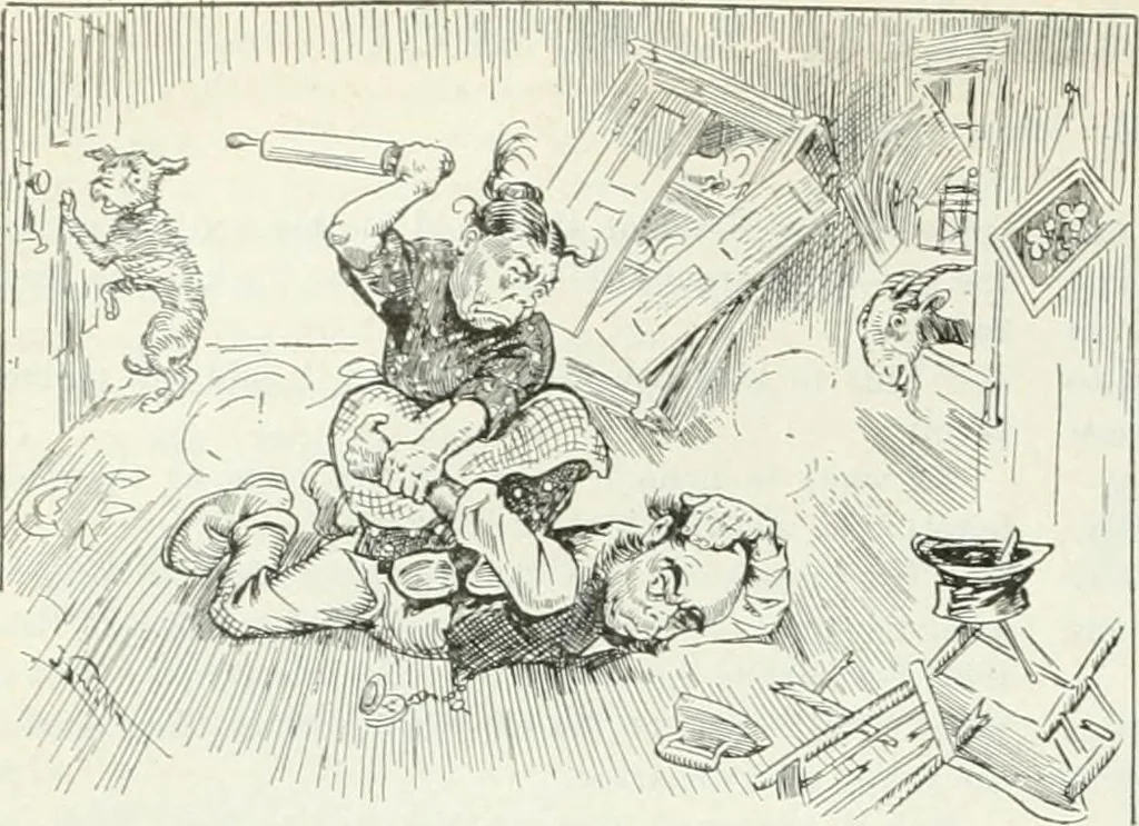 An illustration from Caricature; wit and humor of a nation in picture, song and story, 1911, leaf 169