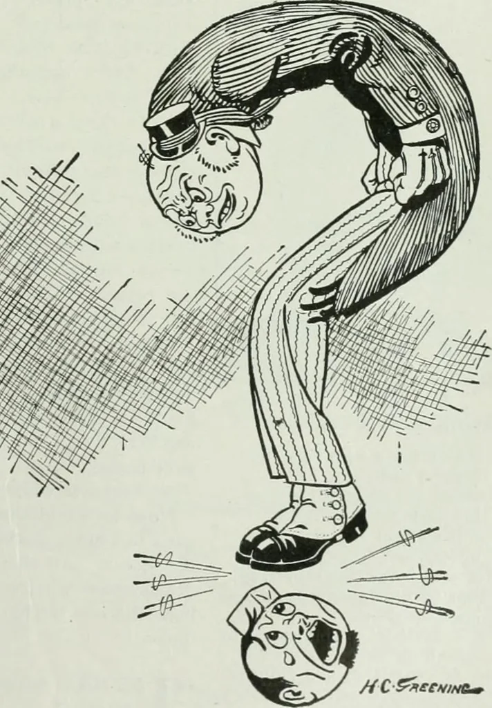 An illustration from Caricature; wit and humor of a nation in picture, song and story, 1911, leaf 172