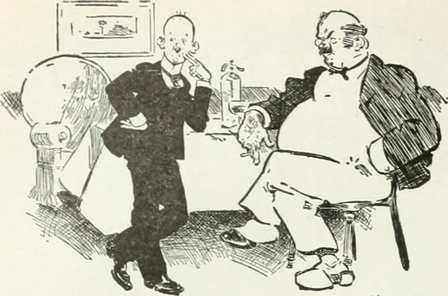 An illustration from Caricature; wit and humor of a nation in picture, song and story, 1911, leaf 175
