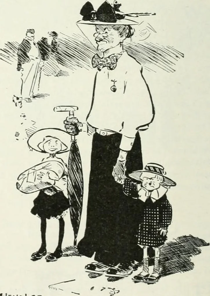 An illustration from Caricature; wit and humor of a nation in picture, song and story, 1911, leaf 175