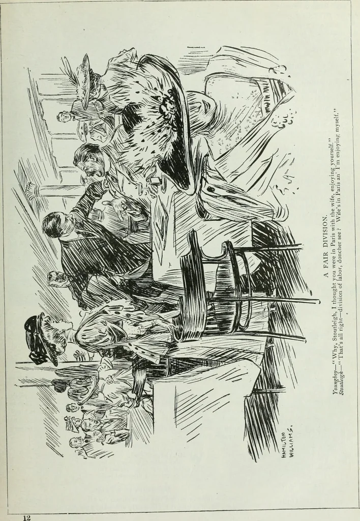 An illustration from Caricature; wit and humor of a nation in picture, song and story, 1911, leaf 180