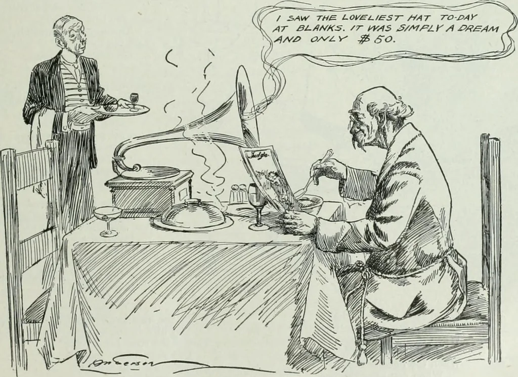 An illustration from Caricature; wit and humor of a nation in picture, song and story, 1911, leaf 182