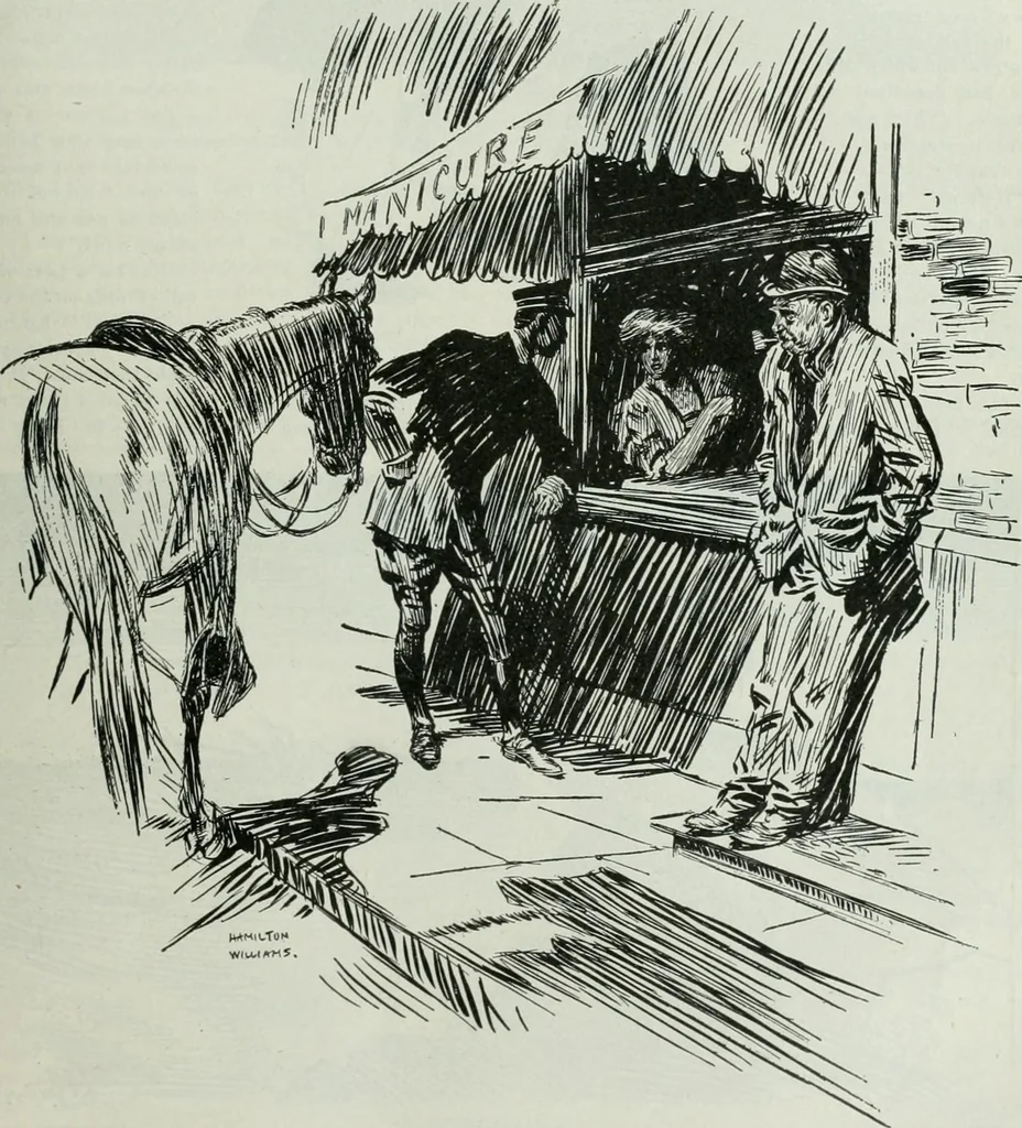 An illustration from Caricature; wit and humor of a nation in picture, song and story, 1911, leaf 204