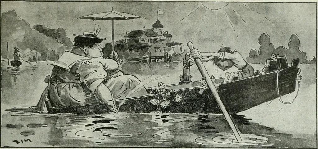 An illustration from Caricature; wit and humor of a nation in picture, song and story, 1911, leaf 206