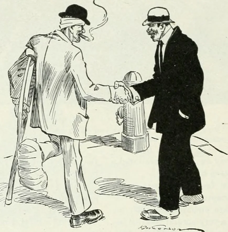An illustration from Caricature; wit and humor of a nation in picture, song and story, 1911, leaf 207