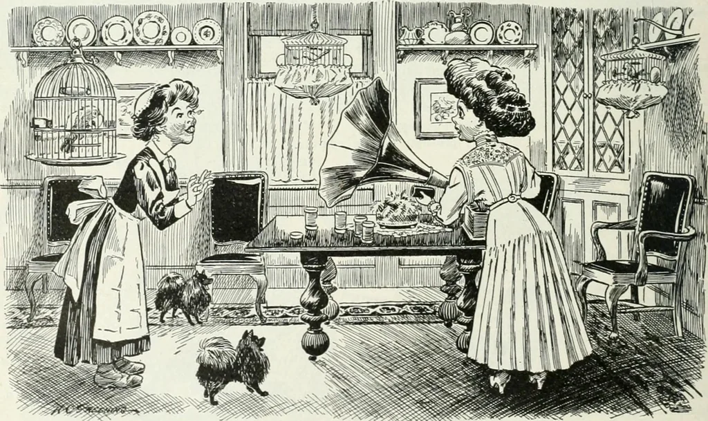An illustration from Caricature; wit and humor of a nation in picture, song and story, 1911, leaf 207