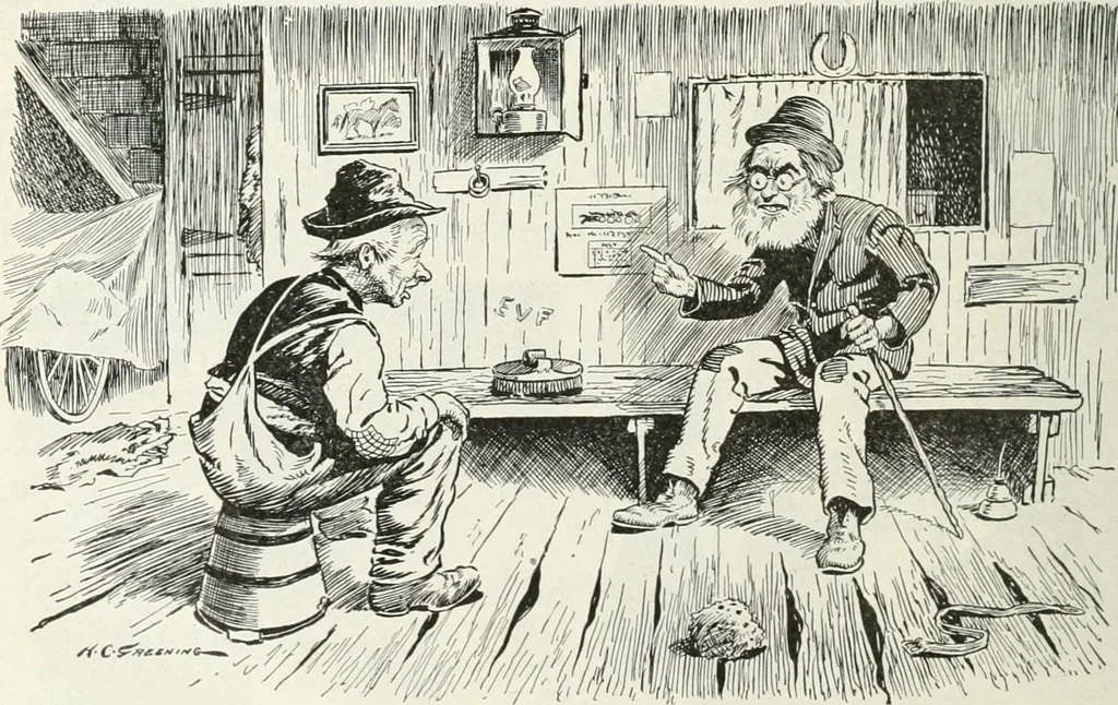An illustration from Caricature; wit and humor of a nation in picture, song and story, 1911, leaf 209